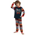 thumbnail image 2 of Onlypjs Family Matching Christmas Pajamas – Navy "Merry Christmas" Top & Festive Ornament Print Pants for Women, Men, Couples, 2 of 6