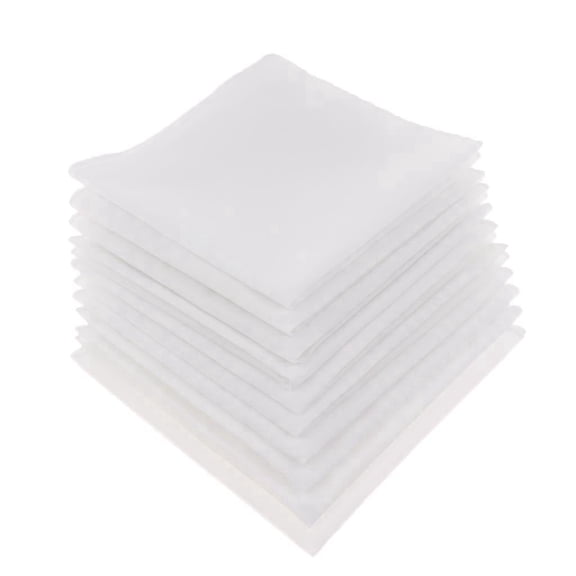 10 Pack Cotton Handkerchief Classic Pocket Square Soft White Hanky Machine Washable and Absorbent,for Men Wedding Suit and Daily Use 12x12 Inch