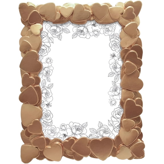 5x7 Gold Resin Picture Frames, Heart Cluster Design Photo Frames for Home Decor