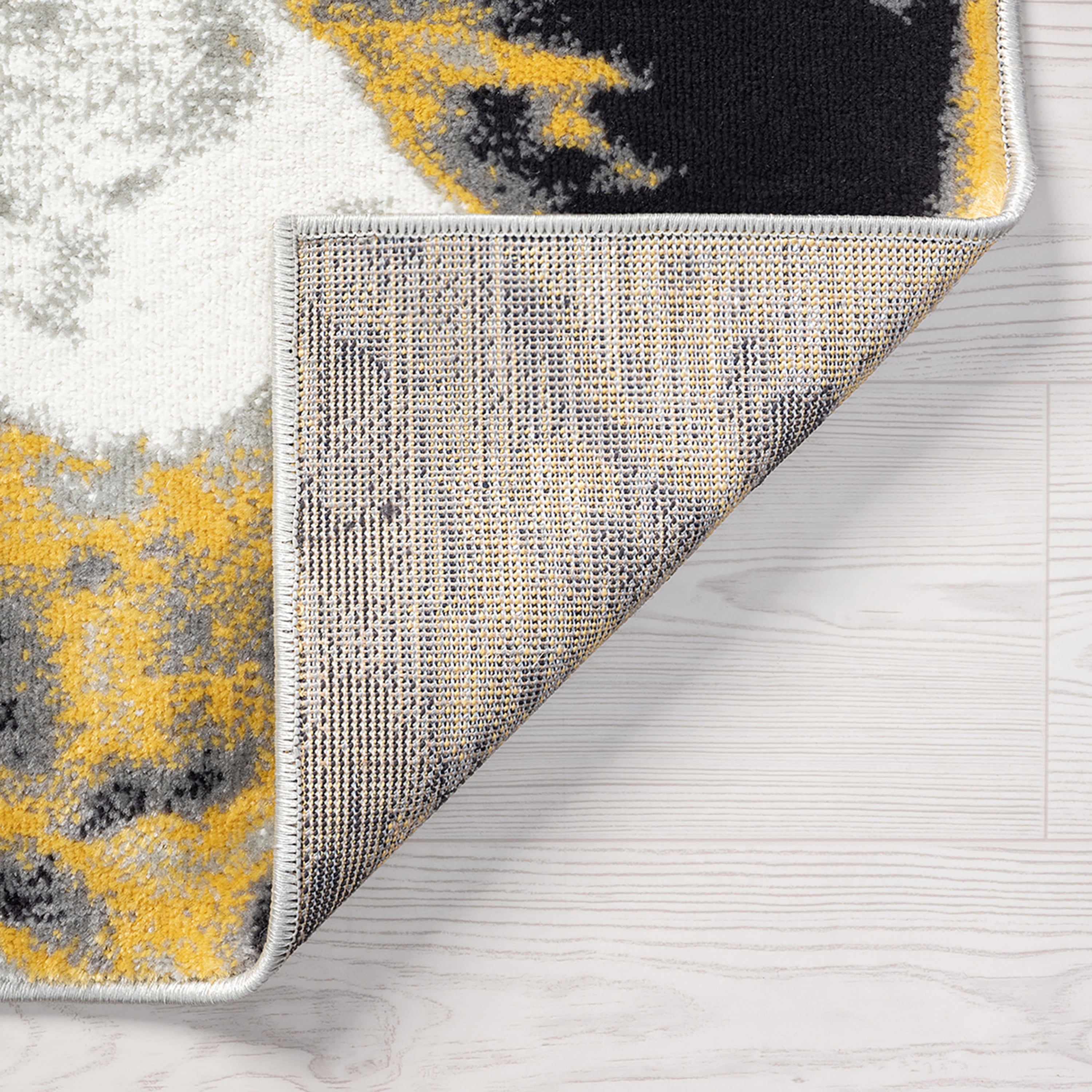 Bliss Rugs Modern Contemporary Abstract Area Rug, Indoor Rugs for Living Room, Dining Room, Bedroom | Yellow, 8' x 10' (7'11''x10'3'')
