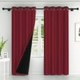 thumbnail image 2 of Lfeey Grommet Drapes for Living Room Bedroom Window, 84 inch Length 2 Panels Set, Burgundy Red, 2 of 6