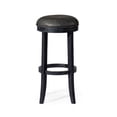 thumbnail image 2 of Maven Lane 31" Eva Backless Swivel Bar Stool - Bar Height Wooden Stool w/ Upholstered Round Seat & Hand Carved Detailing for Elevated Comfort in Kitchen, Dining Space - Easy To Assemble Bar Chair, 2 of 5