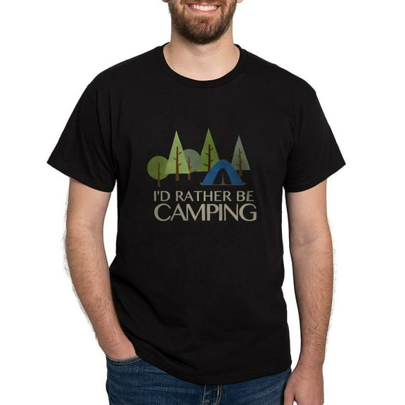 CafePress - Id Rather Be Camping T Shirt - Men's Classic Graphic Cotton T-Shirt