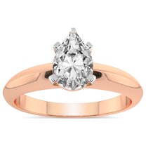 5 Carat IGI Certified Pear Shape Lab Grown Diamond Engagement Ring | 14K Rose Gold |Eloise Solitaire Knife Edge Diamond Ring | FG-VS1-VS2 Quality Friendly Diamonds
