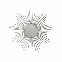 Cheungs Silver Metal Sunburst Mirror - W: 32" x D: 0.75" x H: 32"