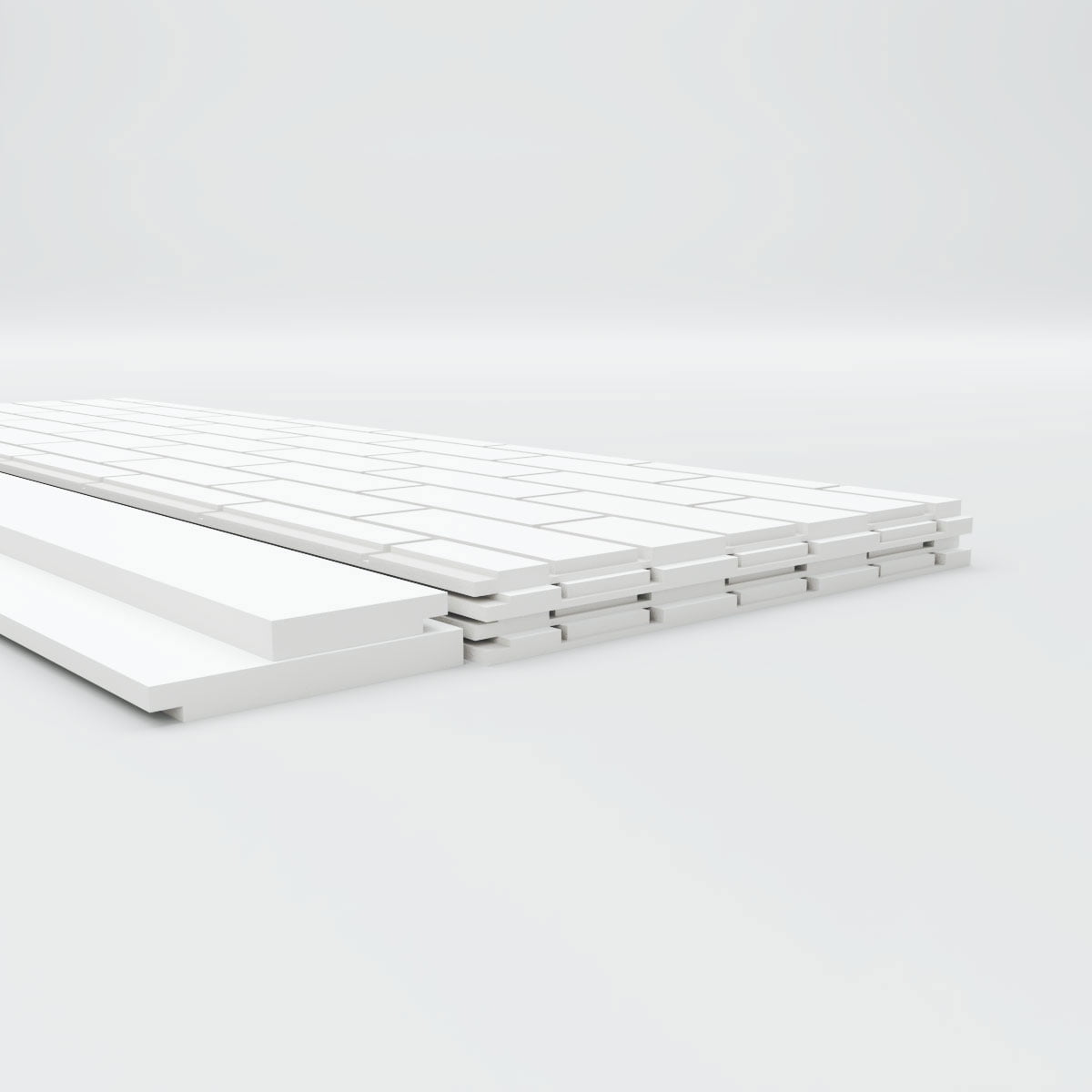 Ekena Millwork 36"H x 94 1/2"W Subway Brick PVC Wainscot Paneling Kit