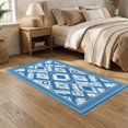 thumbnail image 2 of ODIKA 5'x7' Ultra-Soft Area Rug, Abstract Modern Geometric With Interlocking Diamond Lattice Accents None Washable, Bare feet friendly, Silk-Touch for Bedroom Home office, 2 of 7
