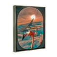 thumbnail image 3 of Flamingoes Airplane Window Clouds Animals & Insects Graphic Art Luster Gray Framed Art Print Wall Art, 3 of 6