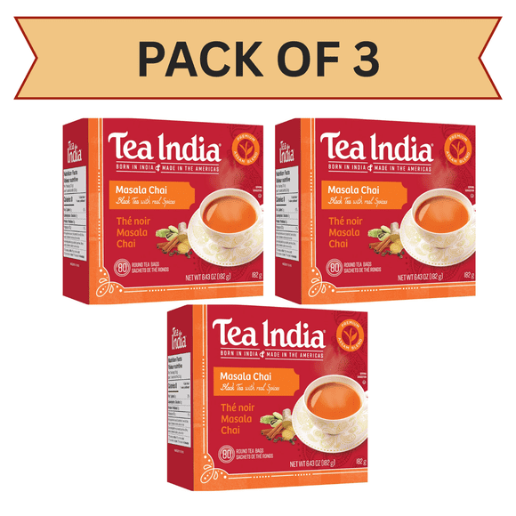 Tea India Chaï Masala 80 Paq., Lot de 3