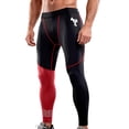 thumbnail image 2 of XUNKUSGA Pants for Men Fashion Color Block High Elasticity Breathable Compression Pants Men Soft Skin-Friendly Workout Leggings for Running Gym Training,Red,XL, 2 of 7