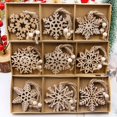 thumbnail image 2 of Colgantes de madera de copos de nieve de Navidad para niños, adornos colgantes de árbol de Navidad, decoraciones de árbol de Noel, suministros de regalos de bricolaje, 12 unids/lote por caja, 2 of 4