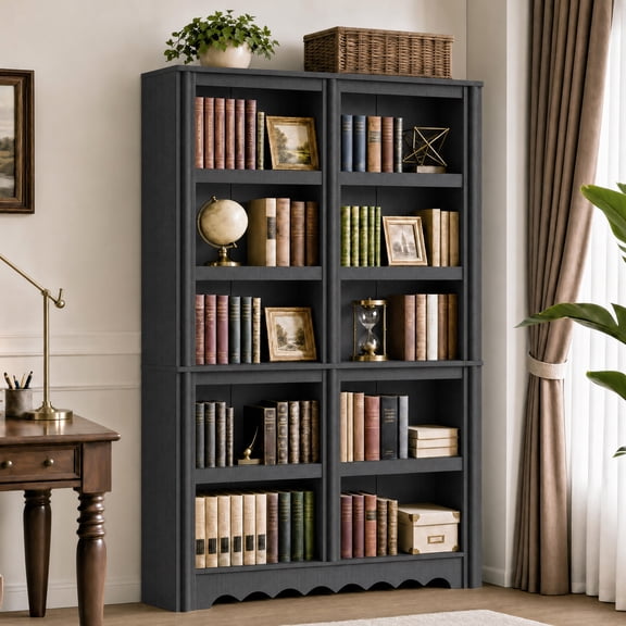 Boupower 5‑Tier Open Bookcase, 70"H Wood Freestanding Bookshelf with Anti‑Tipping Kit, Large Open Storage Display Cabinet for Home Office Living Room