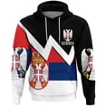 thumbnail image 3 of Sudadera con capucha con estampado 3D de la bandera de Serbia para hombres y mujeres, ropa de diseñador para hombres, sudadera con emblema nacional de Serbia, 3 of 4