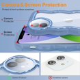 thumbnail image 4 of Compatible with iPhone 12 Case, Cute Curly Wave Frame Shape with Plating Edge, Camera Lens Cover & Soft TPU Silicone Heavy Duty Shockproof Protection Clear Phone case for iPhone 12, Blue, 4 of 14