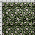 thumbnail image 3 of oneOone Cotton Jersey Black Fabric Leaves & Flower Floral Crafts Projects Decor Fabric Printed By The Yards 58 Inches Wide, 3 of 4