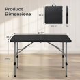 thumbnail image 2 of ZYPPP 4ft Square Folding Table, Indoor Outdoor Foldable Card Table Portable Plastic Table with Handle, Collapsible Utility Dining Table for Party Camping Picnic, Black, 2 of 12