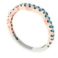 thumbnail image 2 of 0.36 ctw Wedding Band for Women - 18K White/Rose Gold Simulated Turquoise Stackable Eternity Ring, 2 of 6