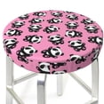 thumbnail image 3 of Kdxio Cute Panda Print Stool Covers Round,Stretch Round Bar Stool Covers Washable Bar Stool Cushion Slipcover for 12-15 Inch Chair, 3 of 7