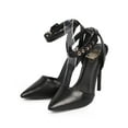 thumbnail image 5 of Miss L DA69 Women Leatherette Pointy Toe Open Back Wrapping Strap Stiletto Pump, 5 of 5