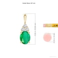 thumbnail image 3 of ANGARA Natural Oval 1.5 ct Emerald Solitaire Pendant with Trio Diamond in 14K Yellow Gold for Women (Size-9x7mm) | May Birthstone, Anniversary, Jewelry Gift for Women | Natural Emerald Necklace, 3 of 8