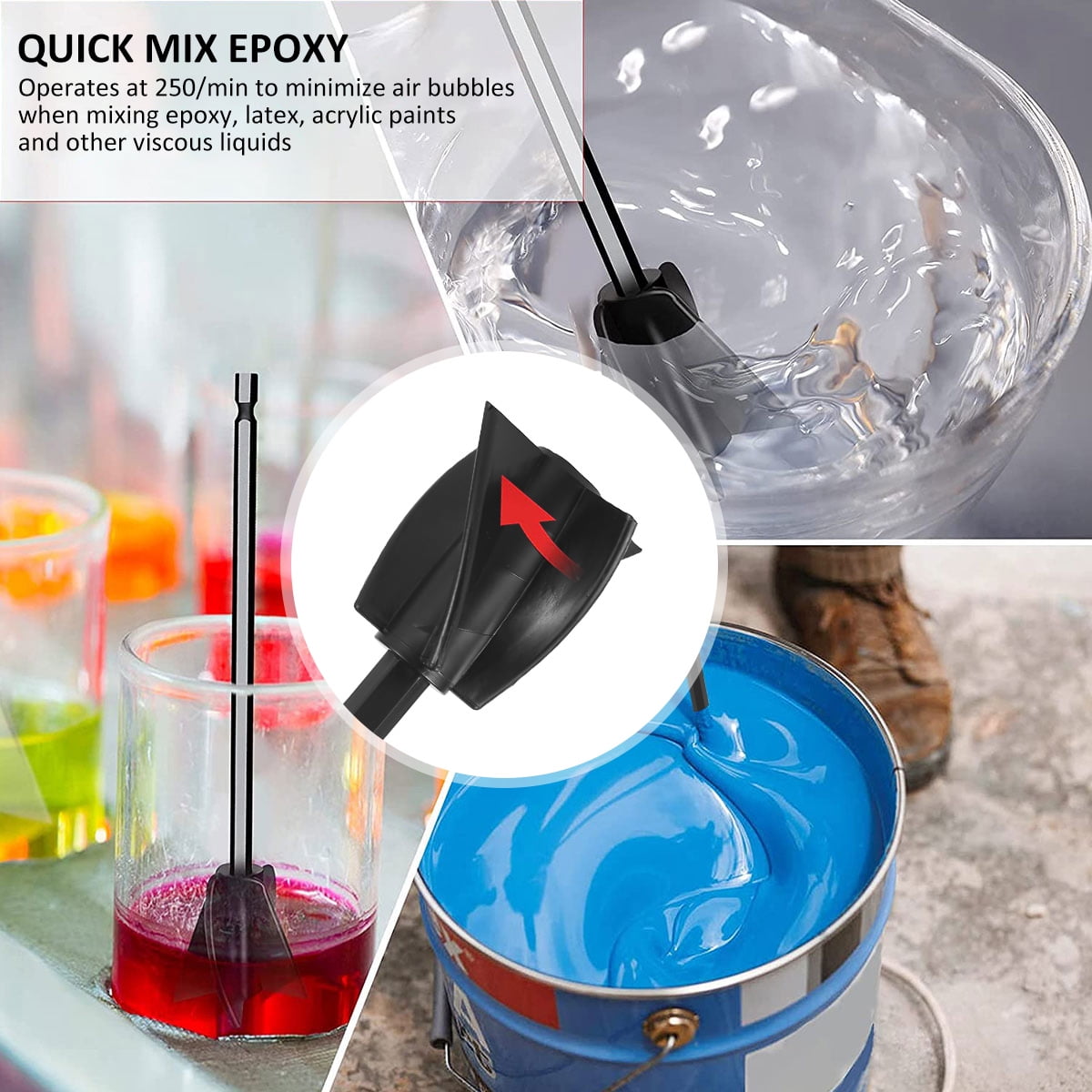 JDiction Resin Mixer and Polisher - Handheld Rechargeable Epoxy Resin Mixer for Minimizing Bubbles, Resin Stirrer for Resin, Silicone Mi