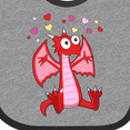 thumbnail image 4 of Inktastic Happy Valentine Cute Red Cartoon Dragon with Hearts Boys or Girls Baby Bib, 4 of 4