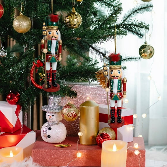 IFANLANDOR Wooden Nutcracker Figure for Decor Multi Color Craft Adornment 7.5 Inches