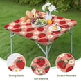 thumbnail image 4 of Strawberry Plants Fruit Flower Pink Pattern Square Fitted Tablecloth with Elastic Edge,Square Table Cover,Washable Elastic Table Cover for Home Kitchen Party Decor 36"x36", 4 of 6