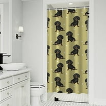 Dachshund Footprint Shower Curtain 36"x72" ,Bathroom Decorative Shower Curtains Set with 12 Hooks,Modern Waterproof Washable Shower Curtain