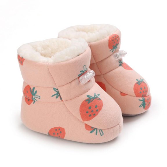 URMAGIC Prewalker Toddler Snow Boots Soft Anti-Slip Sole Warm Fleece Winter Newborn Crib Shoes for Infant Baby Boys Girls 0-6 Months