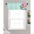 thumbnail image 3 of Pink Gnomes Summer Kitchen Valances for Windows Farmhouse Linen Window Valance Curtain for Living Room Window Treatment Tropical Leaves Aqua Stripes Valance Rod Pocket Topper Drape, 54 x 18 Inch, 3 of 6