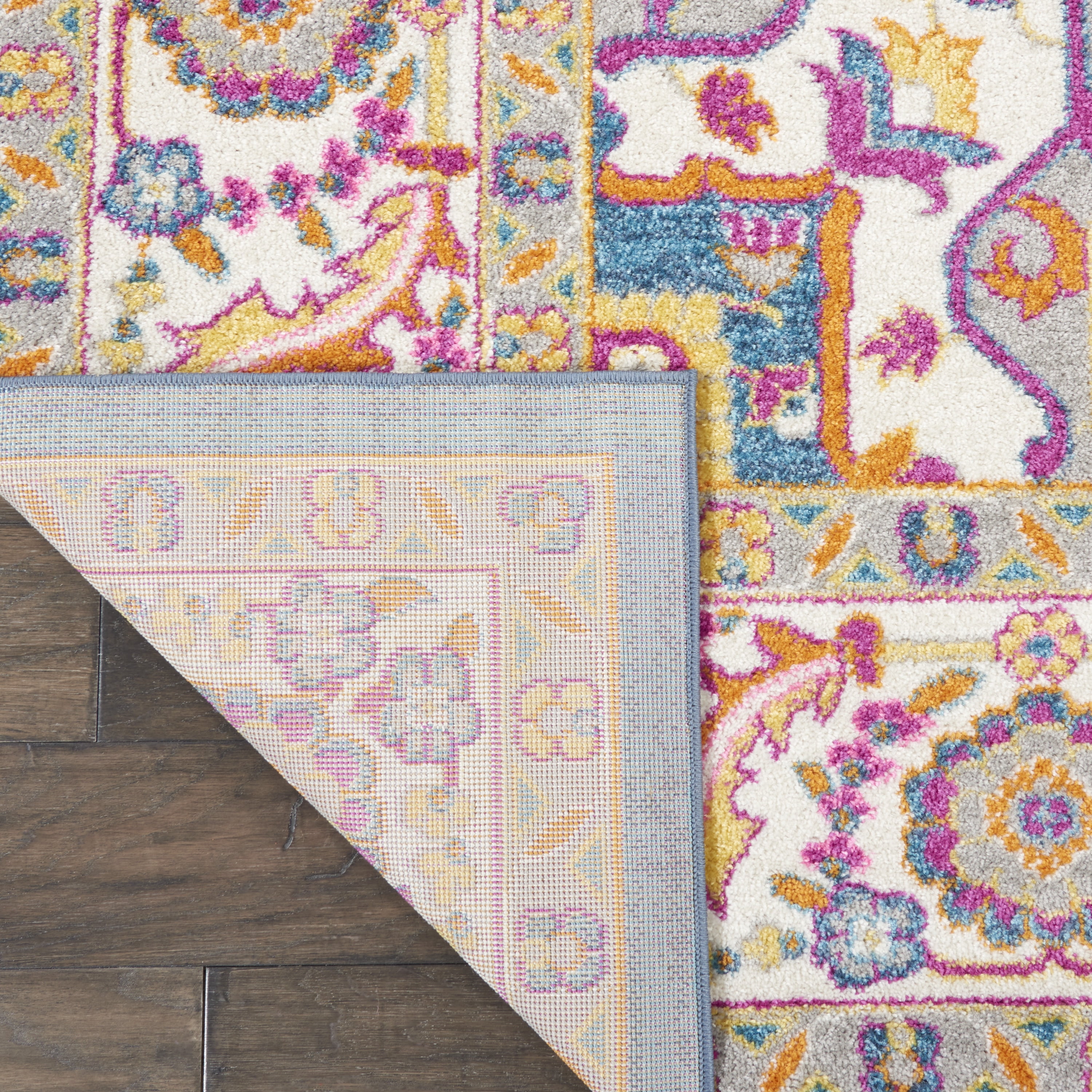 Nourison Passion Teal Multicolor 2'2" x 10' Area Rug, Boho, Transitional, Bed Room, Living Room, Dining Room, Kitchen, , Easy Cleaning, Non Shedding (10' Runner)
