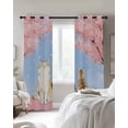 thumbnail image 3 of Pink Cat Blackout Curtains 63 Inches Long, Spring Cherry Blossoms Botanical Blue Sky Thermal Insulated Black Out Curtains, Darkening Window Curtain Drapes for Bedroom Living Room 42"x63" 2 Panels, 3 of 9