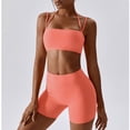 thumbnail image 2 of SWSMCLT Women's Gym Leggings Yoga Shorts Elastic Waist Sweatpants High Waisted Biker Short Tight Slim Fit Summer Casual Orange 8, 2 of 4