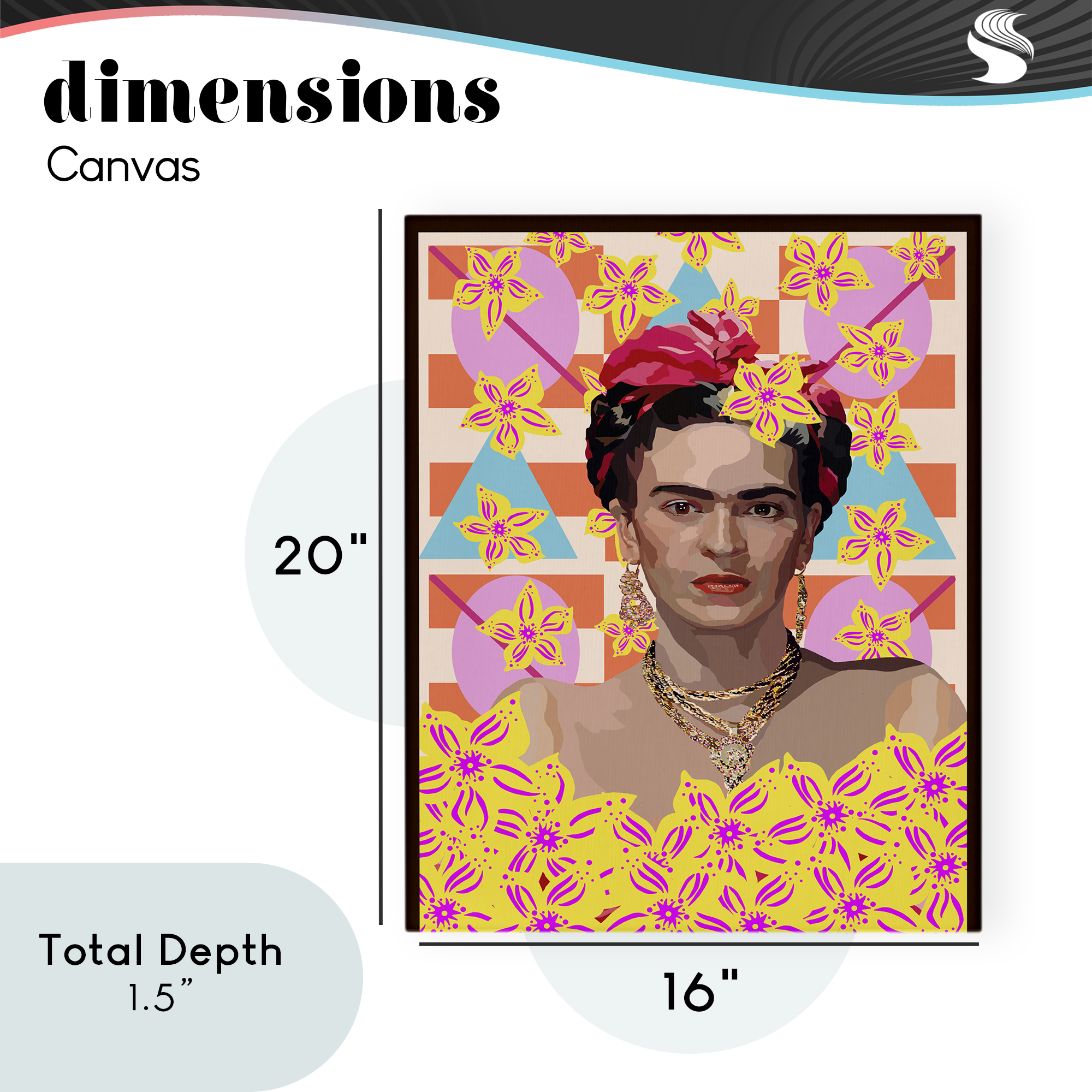 Frida's Floral Journey Canvas Wall Art, design by Lynnda Rakos