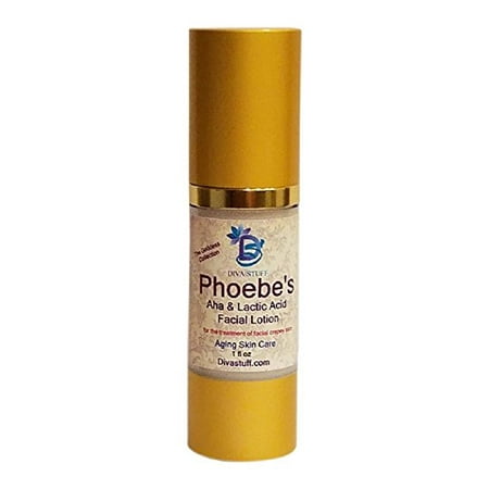 Phoebe's Crepey Skin Facial Lotion, With Alpha Fruit Acids, Lactic Acid, Hyaluronic Acid, Retinol and More By Diva