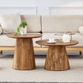 thumbnail image 2 of 2-Piece Nesting Coffee Table & Side Table Set, 19.6" H x 18.8" & 23.6" D x 13.8" H, MDF Pedestal Tables with Rounded Edges, Mix & Match Option for Bedroom & Living Room., 2 of 25