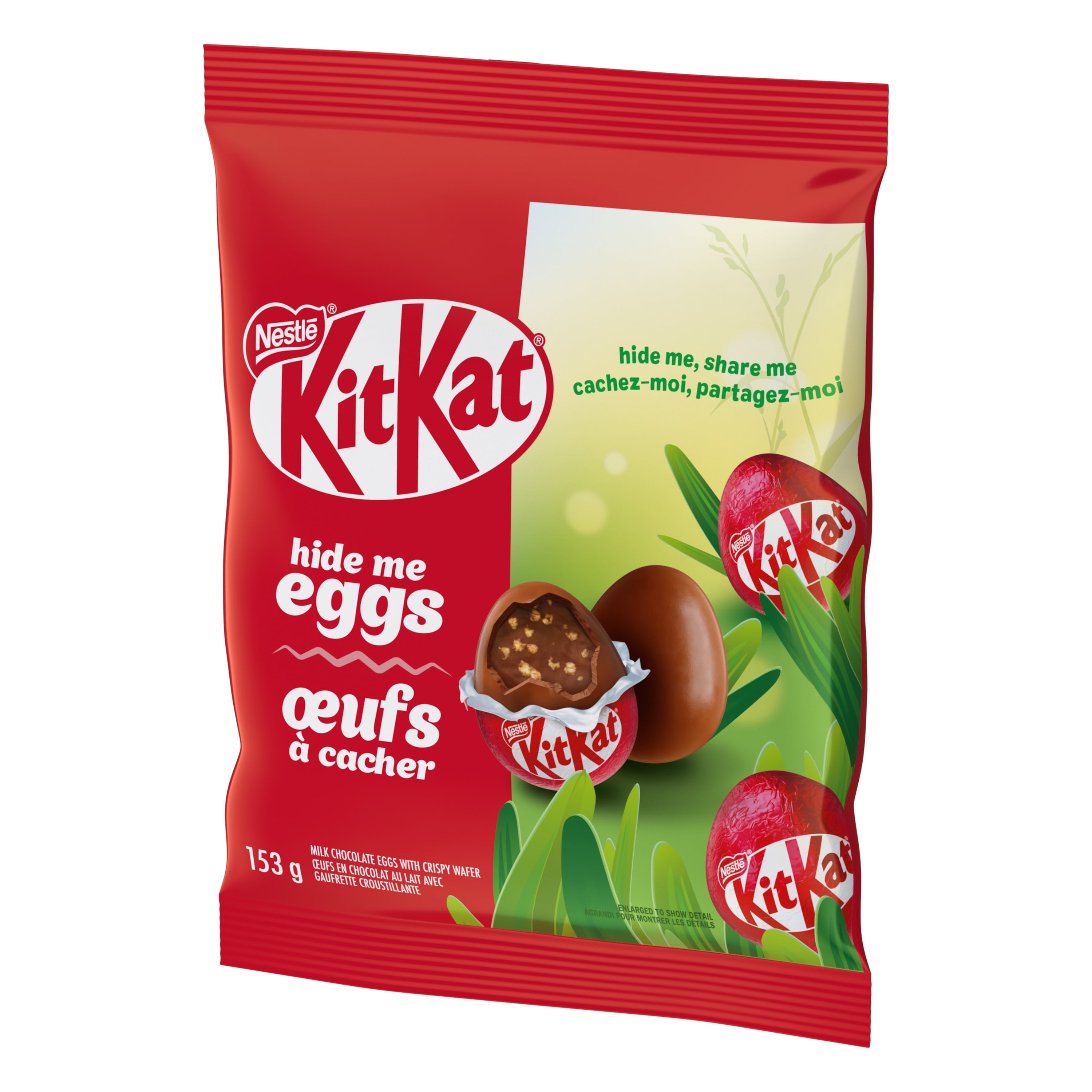 Œufs à cacher, œufs miniatures en chocolat au lait remplis de gaufrette croustillante KITKAT emblématique, parfaits pour chasses aux œufs et paniers de Pâques, emballés individuellement