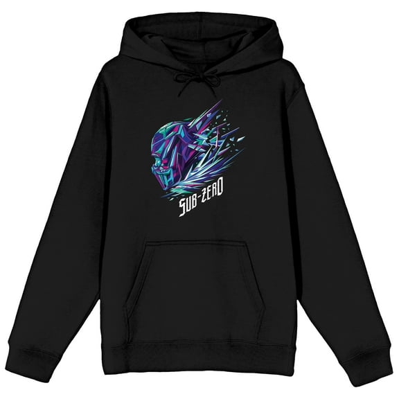 Mens Mortal Kombat Sub-Zero Mask Black Hooded Sweatshirt-L