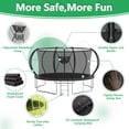 thumbnail image 3 of LHX Trampoline 14FT for Kids 12FT 16FT Outdoor Trampolines with Basketball Hoop, Safety Enclosure Net, Lights, Sprinklers, Socks, Recreational Heavy Duty Trampoline, 1400 LBS Loading, Easy to Install, 3 of 9