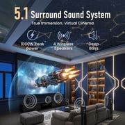 Bobtot Wireless Surround Sound System Home Theater System, 1000W Surround Speakers 8 Subwoofer 5.1/2.1 Channel Deep Bass with ARC Optical Bluetooth Karaoke Input