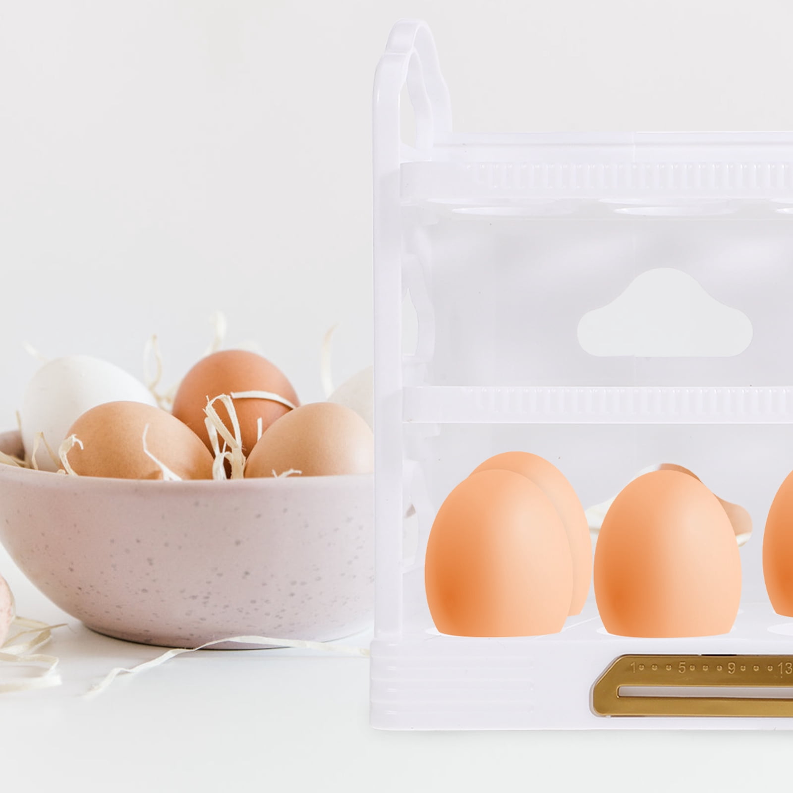HOMEMAXS Egg Holder for Refrigerator 1 Set Flipped Container Multi Layer Household Egg Rack Box