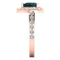 thumbnail image 3 of Halo Engagement Ring for Women - 2.03ct Natural London Blue Topaz in 18K Rose Gold Promise Ring, 3 of 6