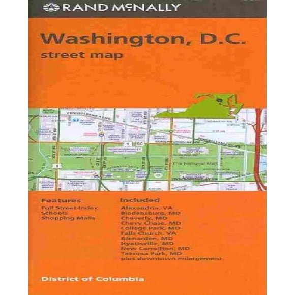 Folded Map Washington Streets DC