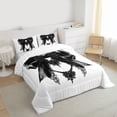 thumbnail image 3 of Feelyou Black Bowknot Teens Twin Comforter Sets, Gothic Romantic Bow Bedding Set, 2-Piece, 3 of 8