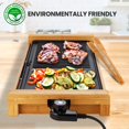 thumbnail image 5 of NutriChefKitchen Parrilla interior sin humo para el hogar, parrilla eléctrica antiadherente, bambú desmontable, control de temperatura, perilla de temperatura ajustable, para barbacoas interiores sin, 5 of 5