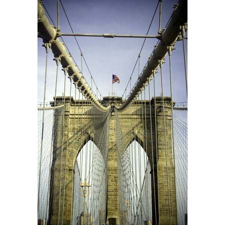 Brooklyn Bridge Manhattan New York Usa Stretched Canvas - Gregory Byerline  Design Pics (11 x