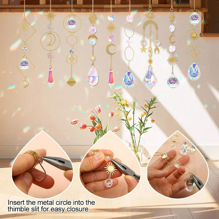 Kiskick Diy Sun Catcher Hanging Ornaments Diy Sun Catcher Kit 200/set Diy  Suncatcher Making Kits for Adults Kids Faux Sun Catchers Crafts with for  Window 