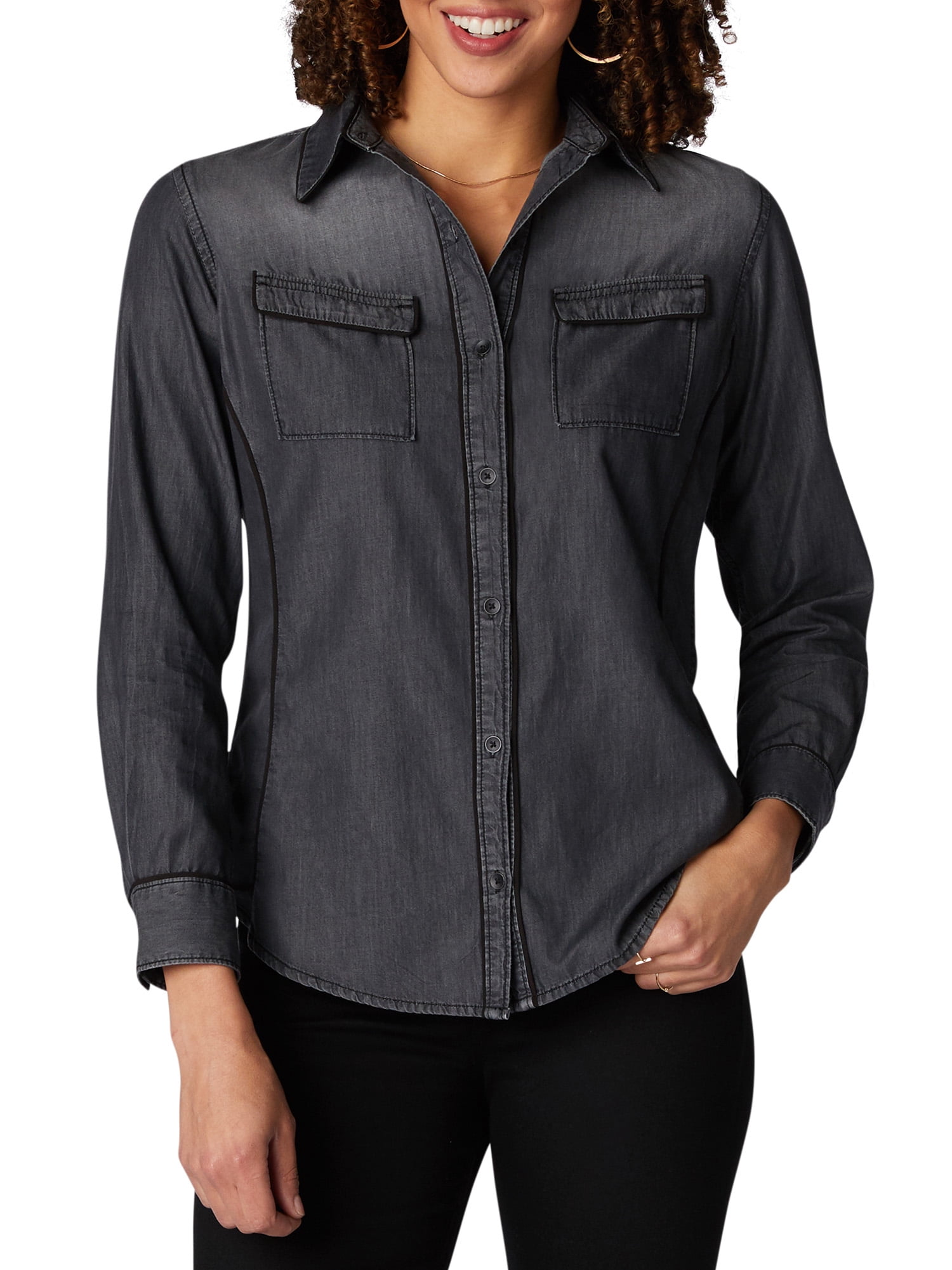 Shape Illusions Long Sleeve Woven Shirt 