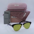 thumbnail image 1 of New MIU MIU MU09ZS 1AB07O Black/Olive Green 57-16-140 Sunglasses, 1 of 6